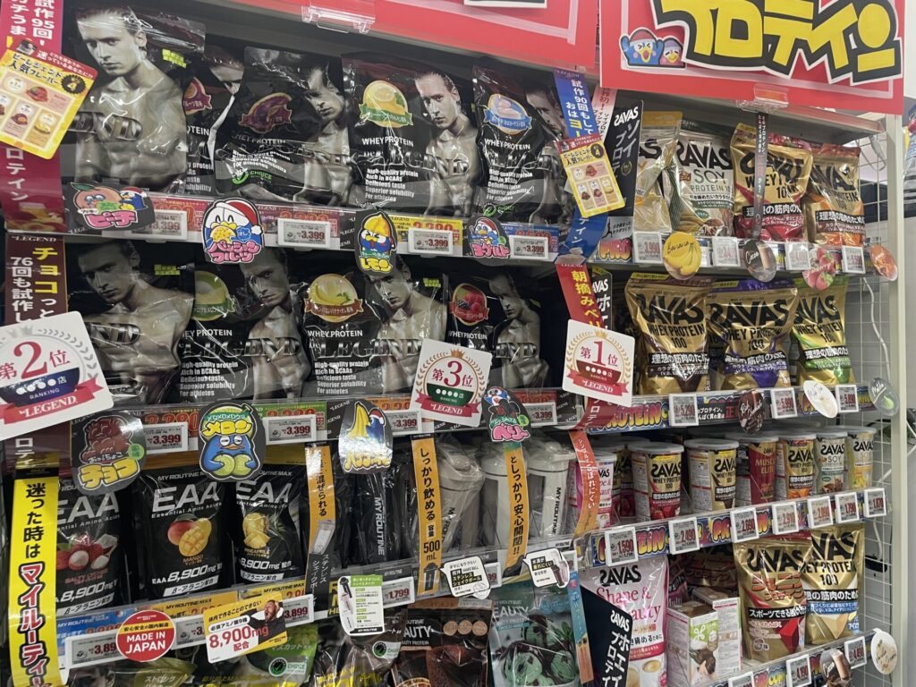 ドン・キホーテ屋島店プロテイン棚